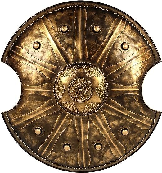 古代ギリシャ トロイの木馬で有名な、トロイ戦争 シールド楯 手作り金属工芸品 兵士 バー 壁装飾贈り物 輸入品