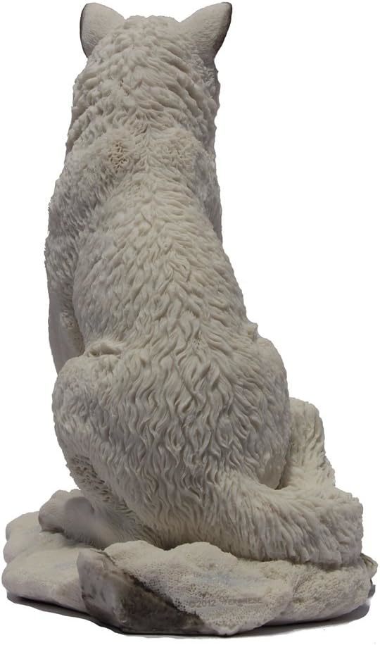 雪の中に座るオオカミ彫像 高さ19.7cm 装飾置物 ホームデコレーション 動物アート プレゼント贈り物 輸入品_画像3