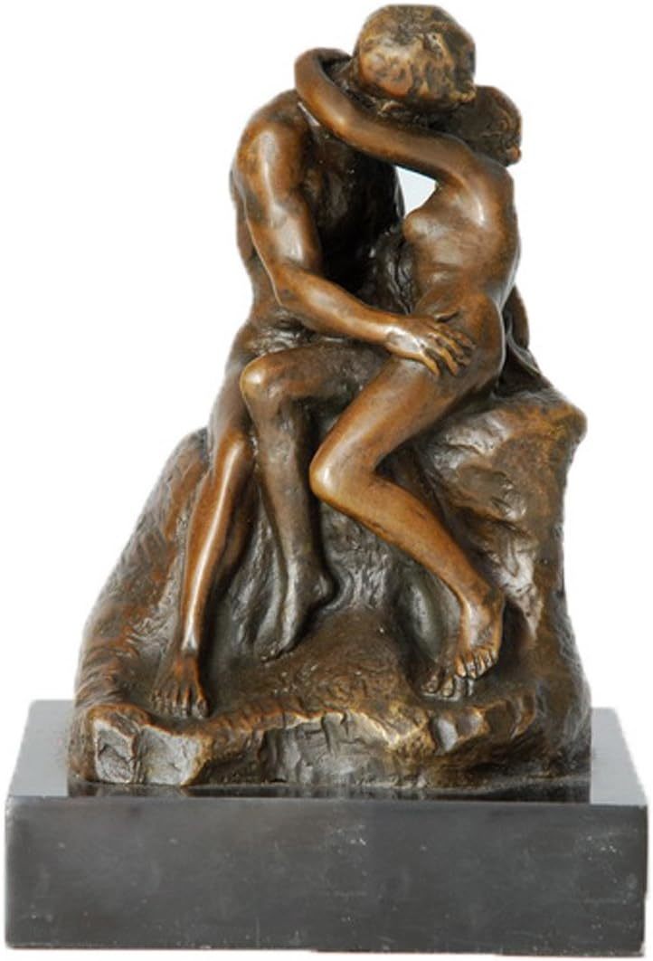 ロダン作「接吻」ブロンズ彫刻 金属置物 ロストワックス法ブロンズ製キャスト彫刻 インテリア工芸 贈り物 輸入品