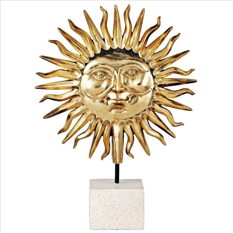 黄金の生命力の太陽彫像 アート彫刻 サンシャイン工芸 カフェ パブ レストラン プレゼント贈り物 輸入品_画像2