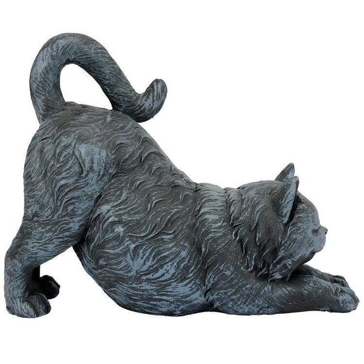 背中の伸びをして、遊び心のある猫ネコの彫像 庭園の子猫 ロッジ ガーデン装飾彫刻 芝生 園芸 玄関 新築祝い 贈り物 輸入品_画像6