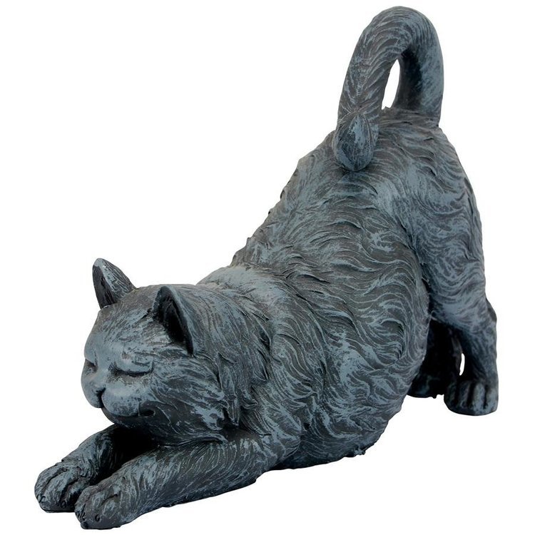 背中の伸びをして、遊び心のある猫ネコの彫像 庭園の子猫 ロッジ ガーデン装飾彫刻 芝生 園芸 玄関 新築祝い 贈り物 輸入品_画像3