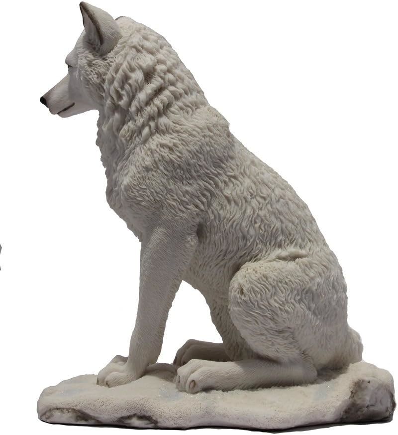 雪の中に座るオオカミ彫像 高さ19.7cm 装飾置物 ホームデコレーション 動物アート プレゼント贈り物 輸入品_画像4