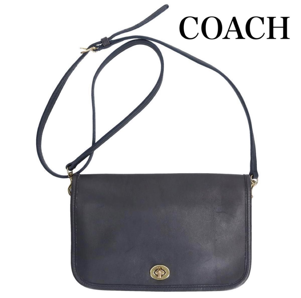 最終お値下げです/ OLD COACH / オールドコーチ　ターンロック　レザーショルダーバッグ 