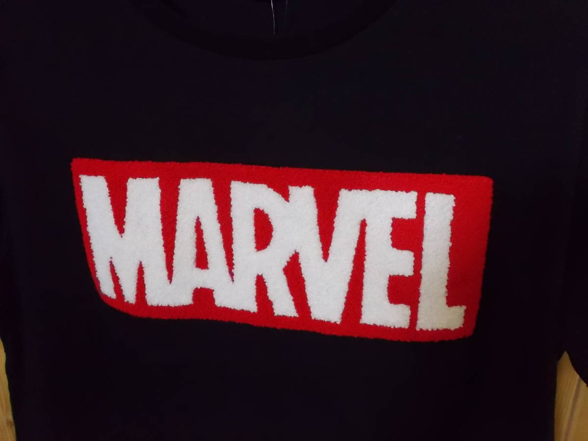 e491◆新品 MARVEL ロゴ 半袖Tシャツ◆サイズM 黒色 タグ付未使用 マーベル Tシャツ ブラック ゆうパケット送料360円 5H_画像2