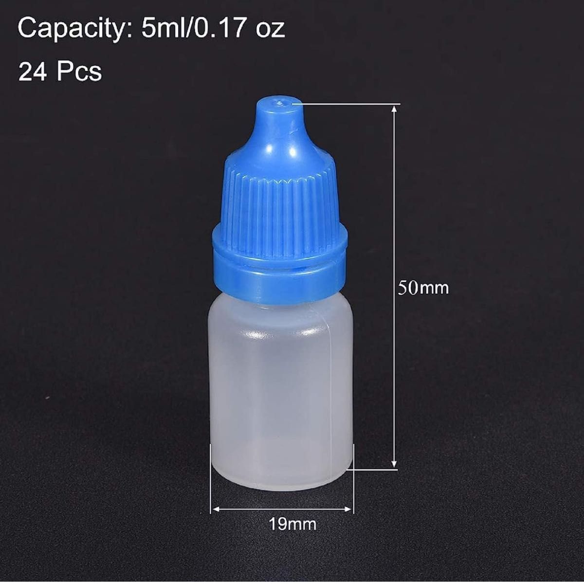 ドロップボトル プラスチック 5ml 半透明タイプ 安全キャップ付き ブルー