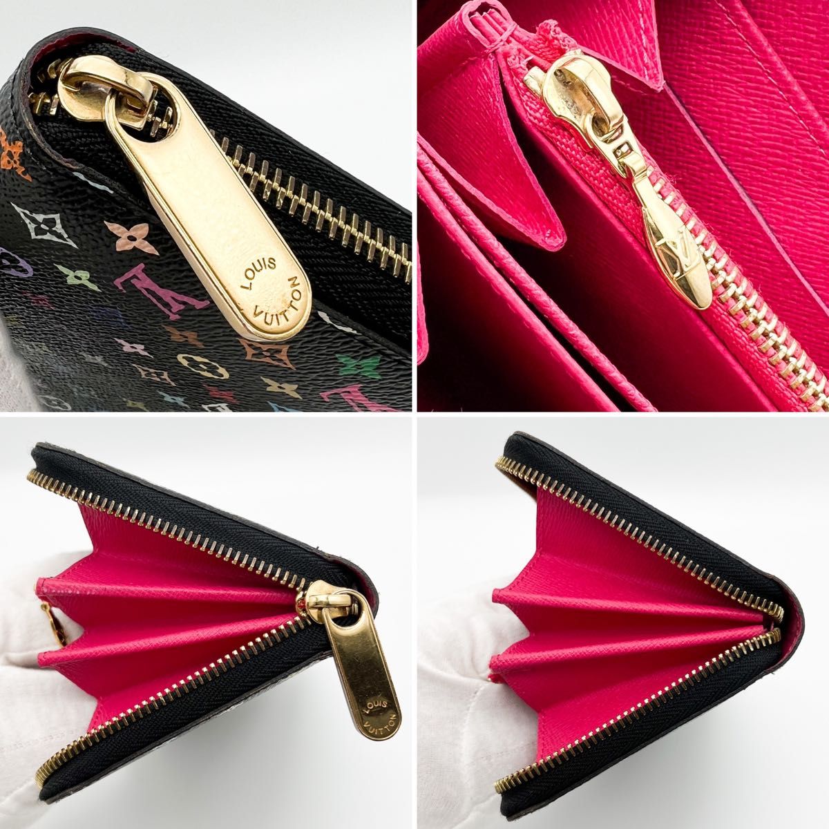 希少 LOUIS VUITTON ルイヴィトン モノグラム マルチ ジッピーウォレット グルナード 黒 ラウンド 長財布