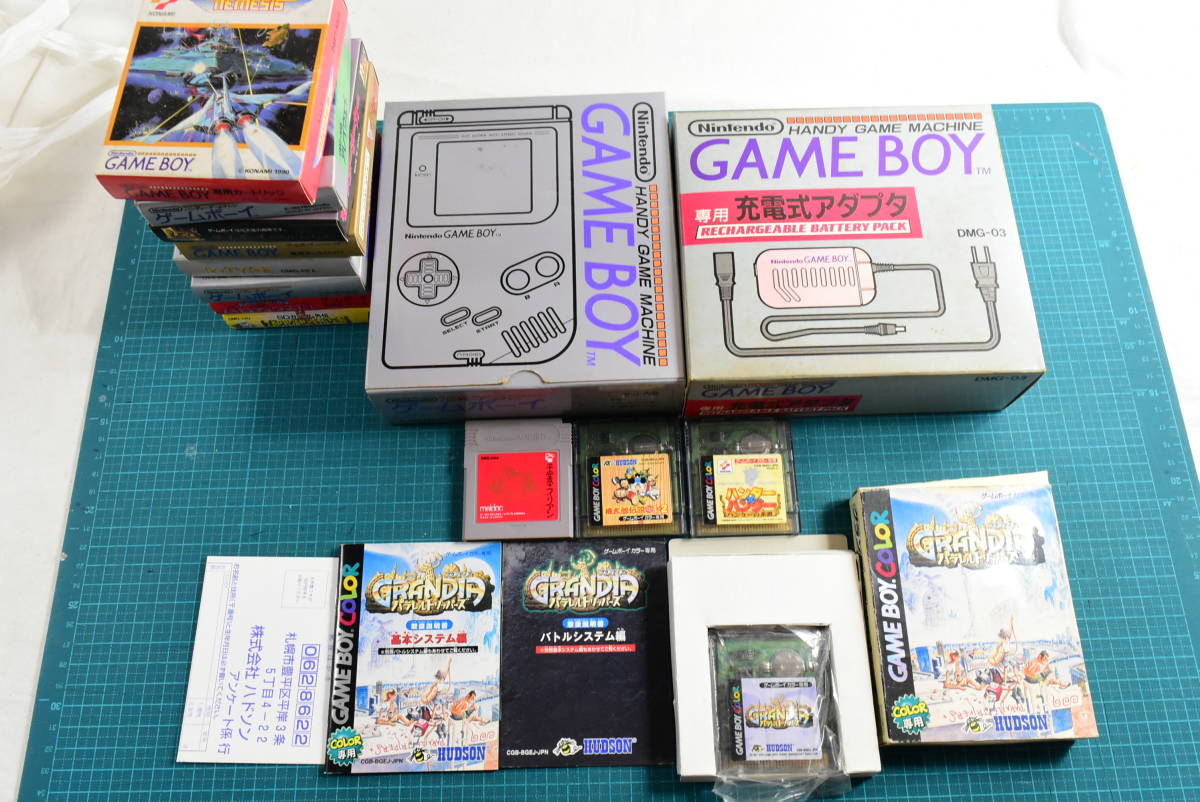 当時物 ゲームボーイ 本体+ACアダプターセット おまけソフト4点 空箱8
