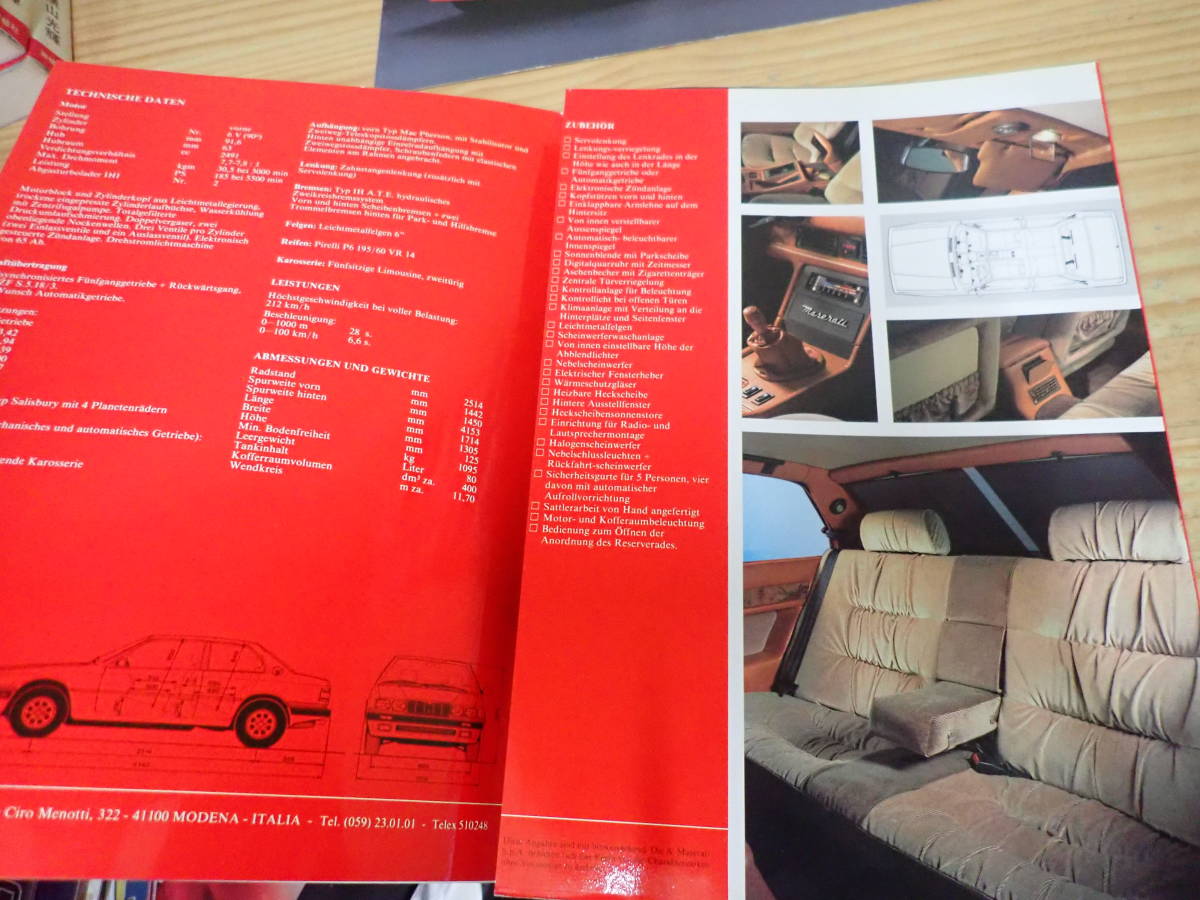 b9b Maserati English version catalog 3 pcs. set 425/ Spider /BITURBO biturbo / that time thing / Maserati 