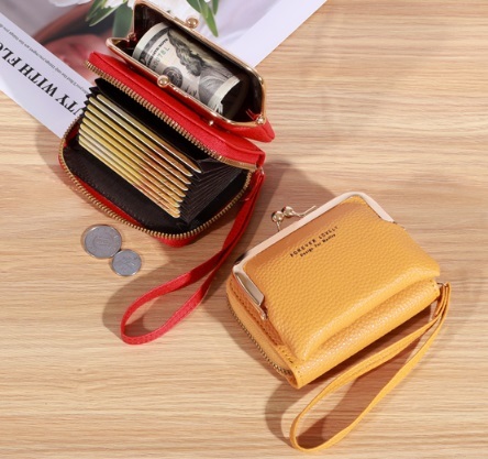 # новый товар # камыш . кошелек #[ желтый ][ Mini бумажник ] футляр для карточек ячейка для монет PU кожа 