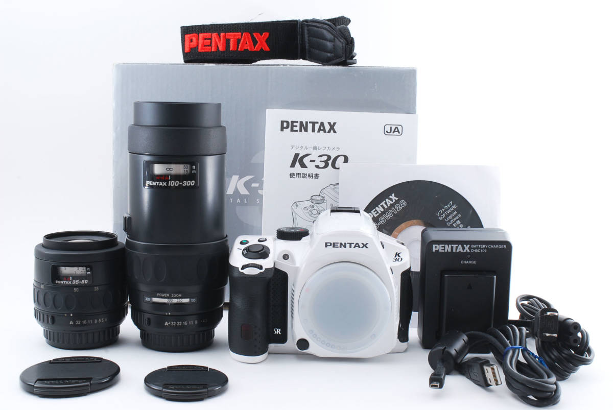 在庫有】 ☆付属品完備☆美品☆PENTAX K30 Wレンズセット ホワイト