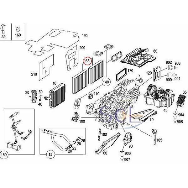 ベンツ W216 W221 エアコンフィルター(キャビンダストフィルター) 2枚セット CL550 CL600 CL63 S350 S500 S550 2218300718 出荷締切18時の画像2