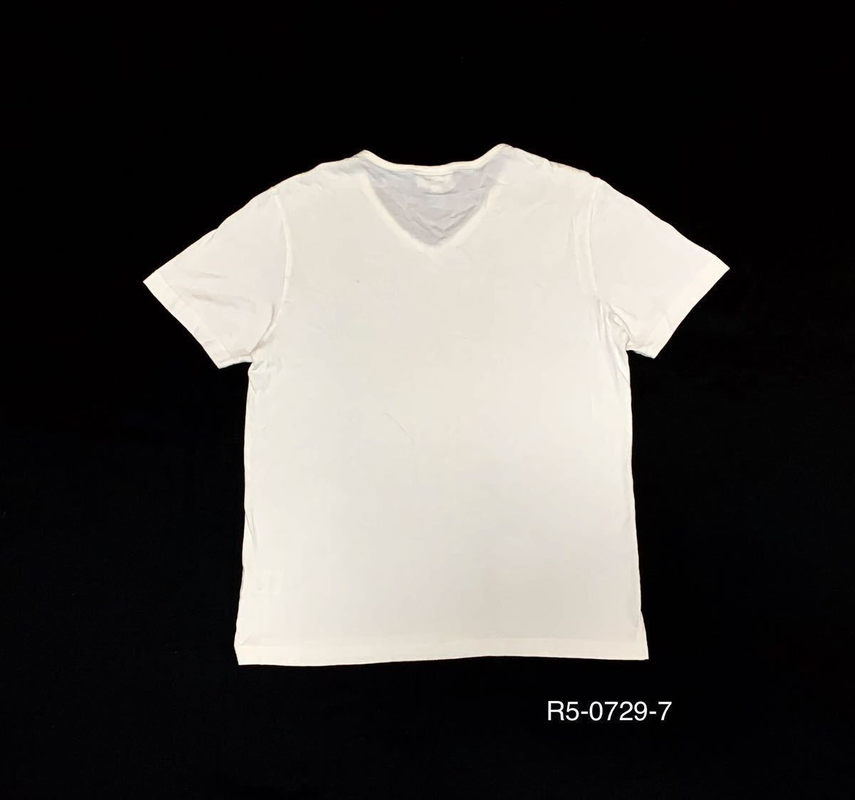 LACOSTE ラコステ // SLIMFIT 半袖 マーク刺繍 Vネック Tシャツ・カットソー (白) サイズ US (M)_画像2
