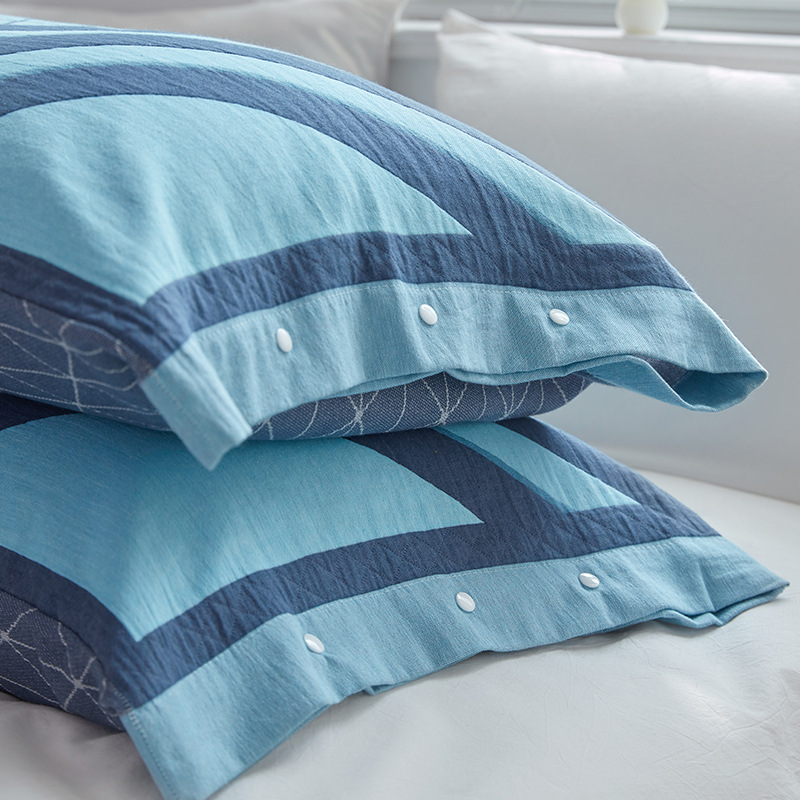 【ZD-02】枕カバー 綿 大きめ 枕 カバー 52×78cm 通気性吸水性ガーゼまくらカバー 洗えるブルー 1枚_画像3