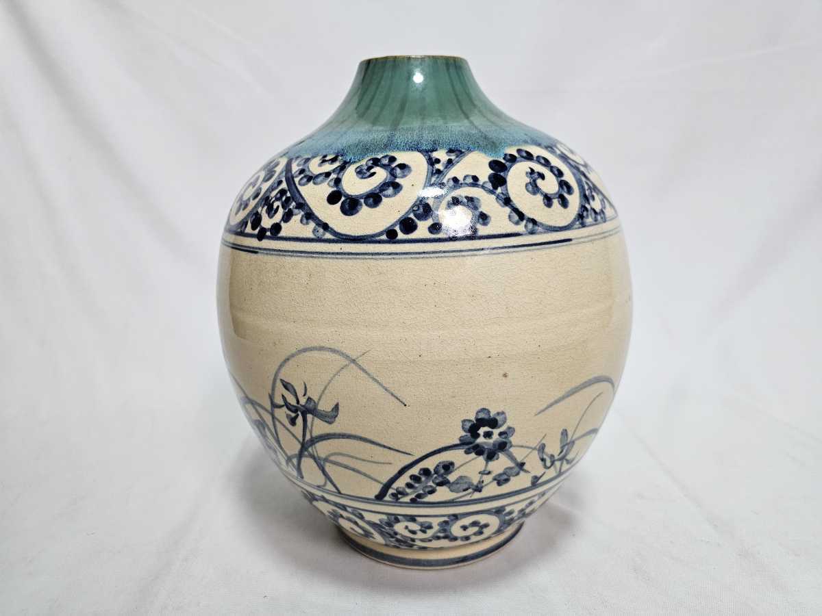 蛸壺 壷 花入 花器 花瓶 陶器 焼物 民藝 時代品 古道具 漁具 古美術 藁縄 Yahoo!オークション - 在銘 壺久郎 蛸唐草文 草花文 花瓶 花器