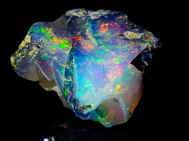 ★天然セミブラックオパール原石★12.4ct/20.1mm★ラフロックルース裸石★天然石蛋白石black opal★エチオピアンオパール★