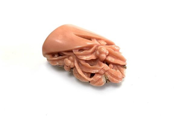 K18 珊瑚 帯留め 17g 中古 美品