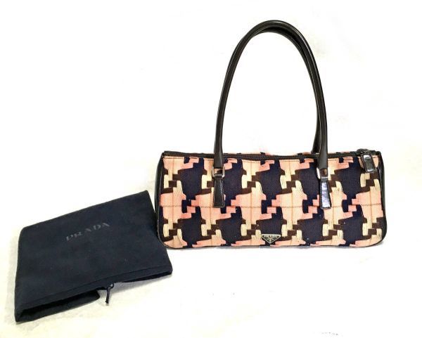 PRADA プラダ ハンドバッグ 毛糸 中古 保存袋付_画像1