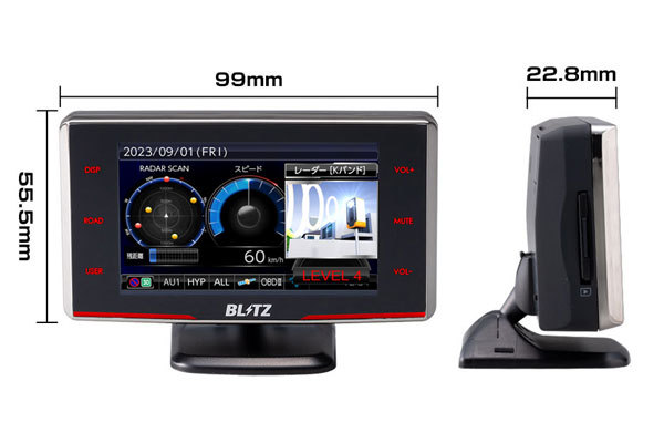 ブリッツ Touch-B.R.A.I.N.LASER レーザー＆レーダー探知機 OBDセット TL313R+OBD2-BR1A ウェイク LA700S LA710S H26.11～ KF-VET ISO_画像2