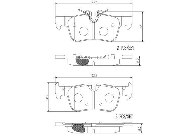 brembo ブレンボ セラミックブレーキパッド リア用 ミニ (F54) LR20 R1.10～R2.3 クーパーD クラブマン LCI_画像2