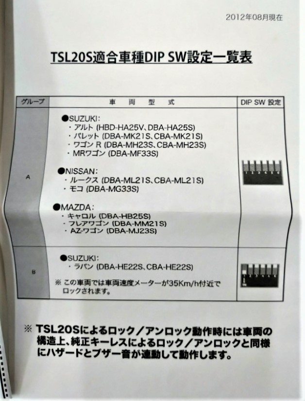 軽自動車（マツダ）専用オートドアロックシステム【品番】TSL20SS_画像3