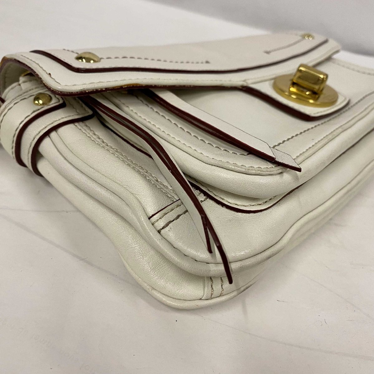 COACH 12450 クラッチバッグ＜バッグ＞コーチ ホワイト レザー ブランド レディース ファッション ゴールド金具_画像4