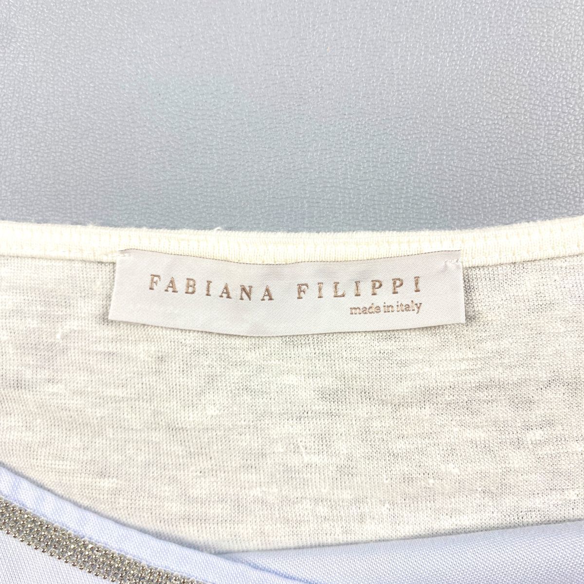 Fabiana Filippi ファビアナフィリッピ ミニシルバービジュースリットトップス 前後ドッキング レディース 白 ホワイト サイズXS*GC1087_画像5