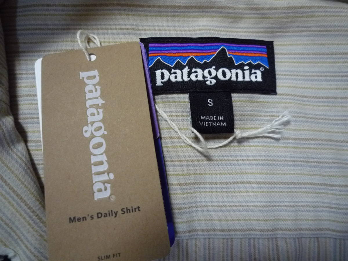 【新品】PATAGONIA（パタゴニア）M'S DAILY SHIRT（メンズ・デイリー・シャツ）半袖BDシャツ☆42245・SP22☆ベージュ・ストライプ柄☆Sの画像8