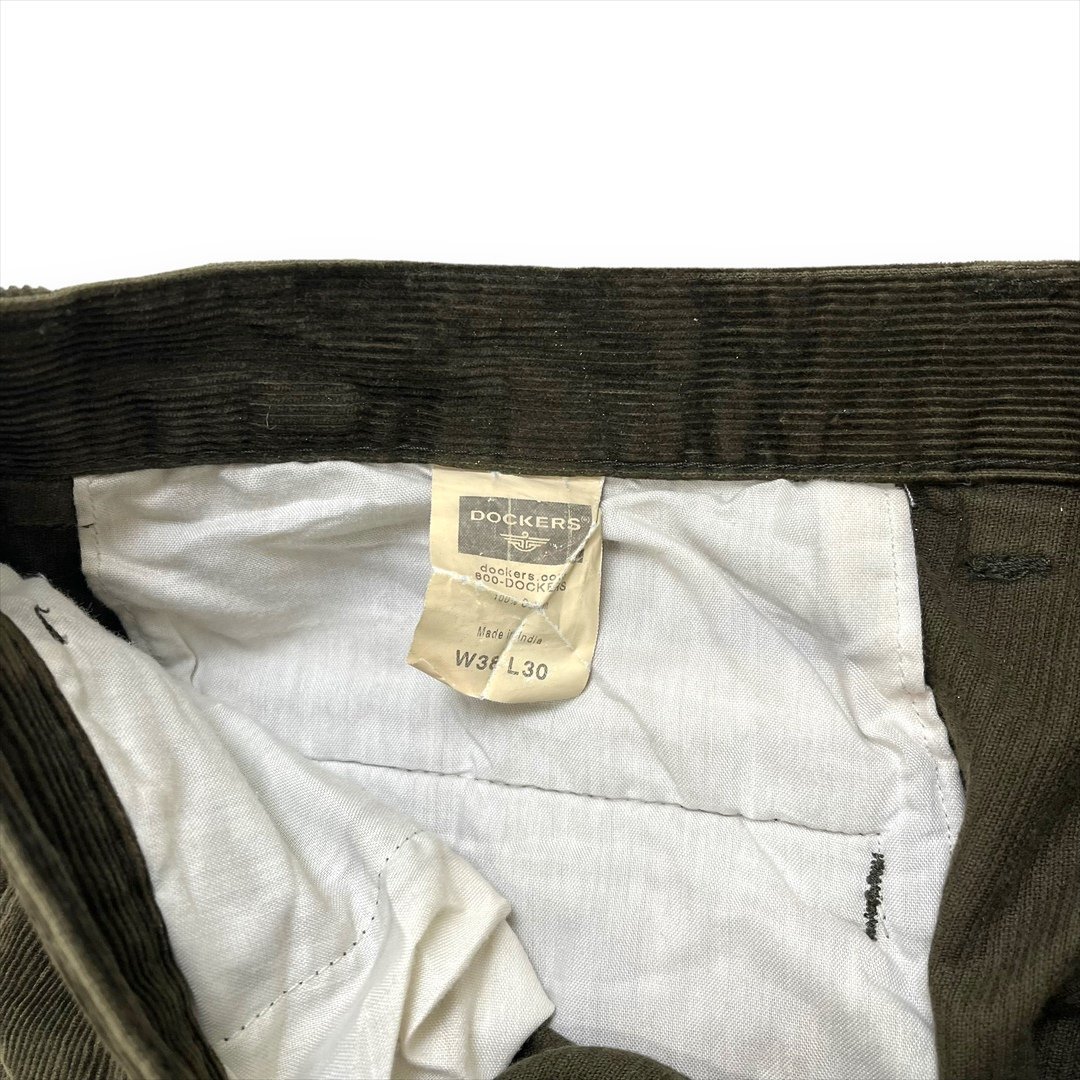 ドッカーズ リーバイス ボトムス カーキ DOCKERS 古着 メンズ W38 L30 コーデュロイパンツ 2タック_画像3