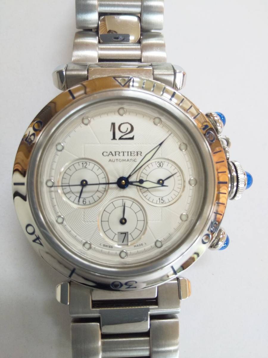 【CARTIER】カルティエ　腕時計　パシャ　３８ｍｍ　クロノグラフオートマチック