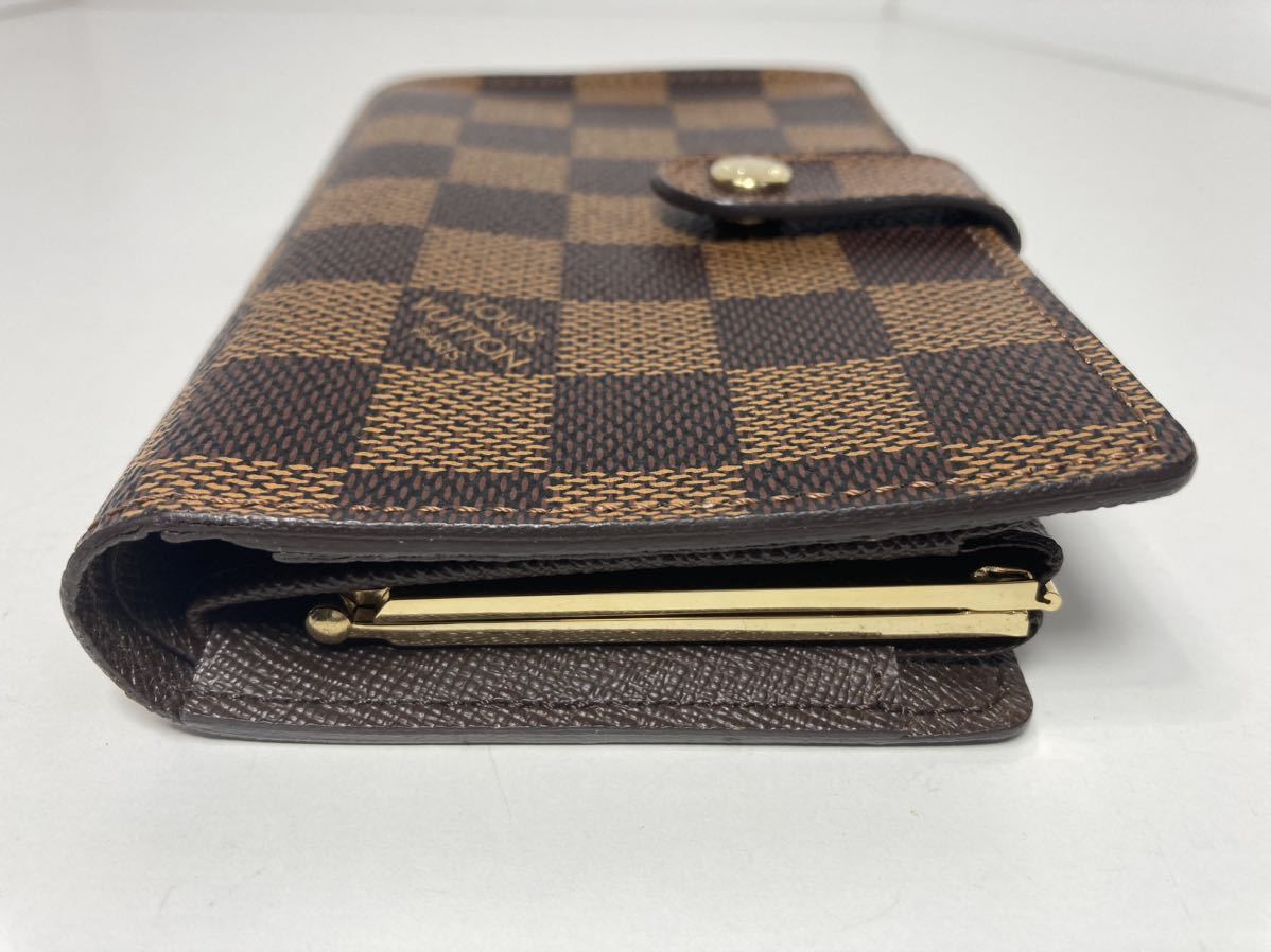 LOUIS VUITTON ルイヴィトン ポルトフォイユ ヴィエノワ ダミエ N61674 がま口 二つ折り財布 レディース_画像2