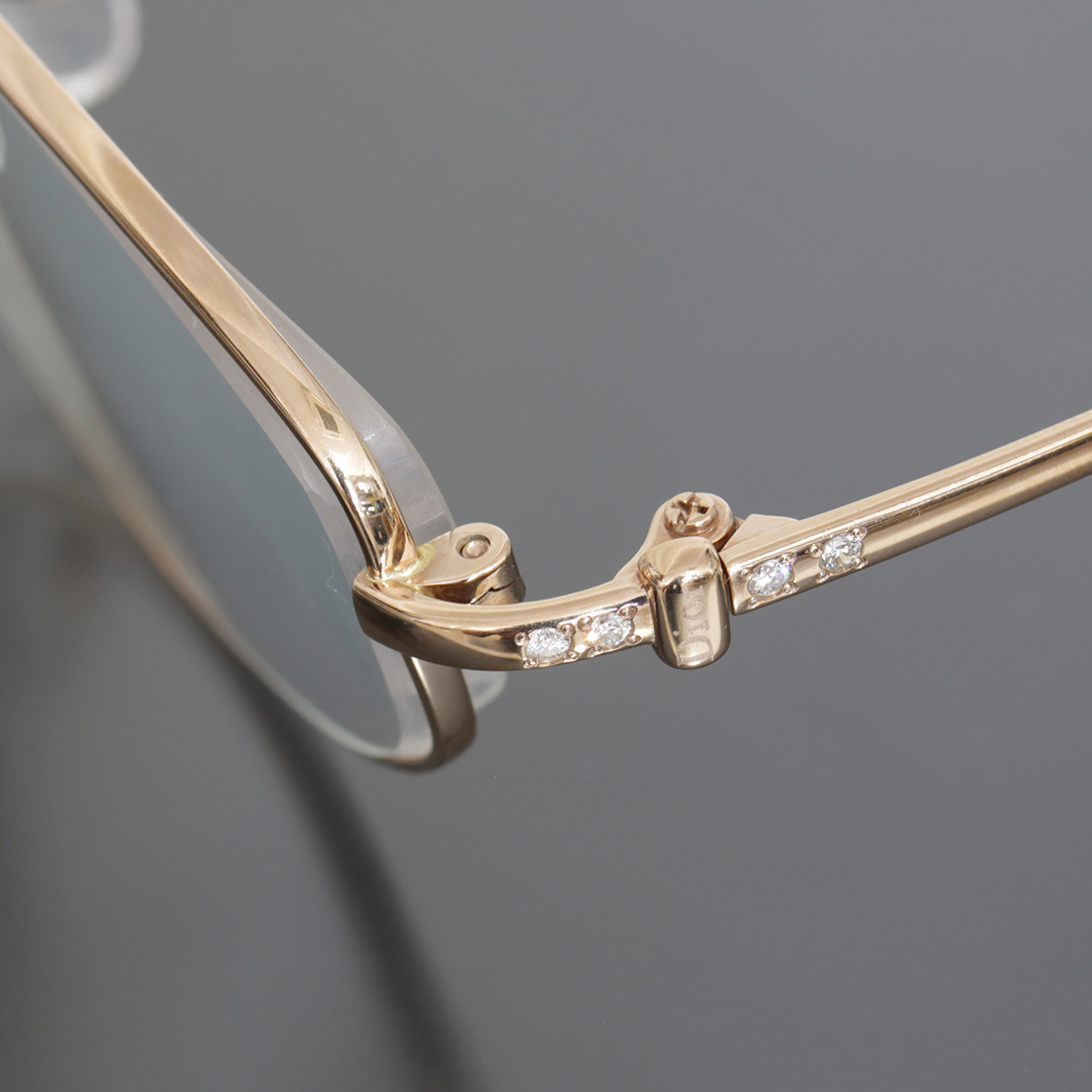 クリスチャンディオール 金無垢 ダイヤ 眼鏡 メガネ K18PG ピンクゴールド Dior E0456_画像5