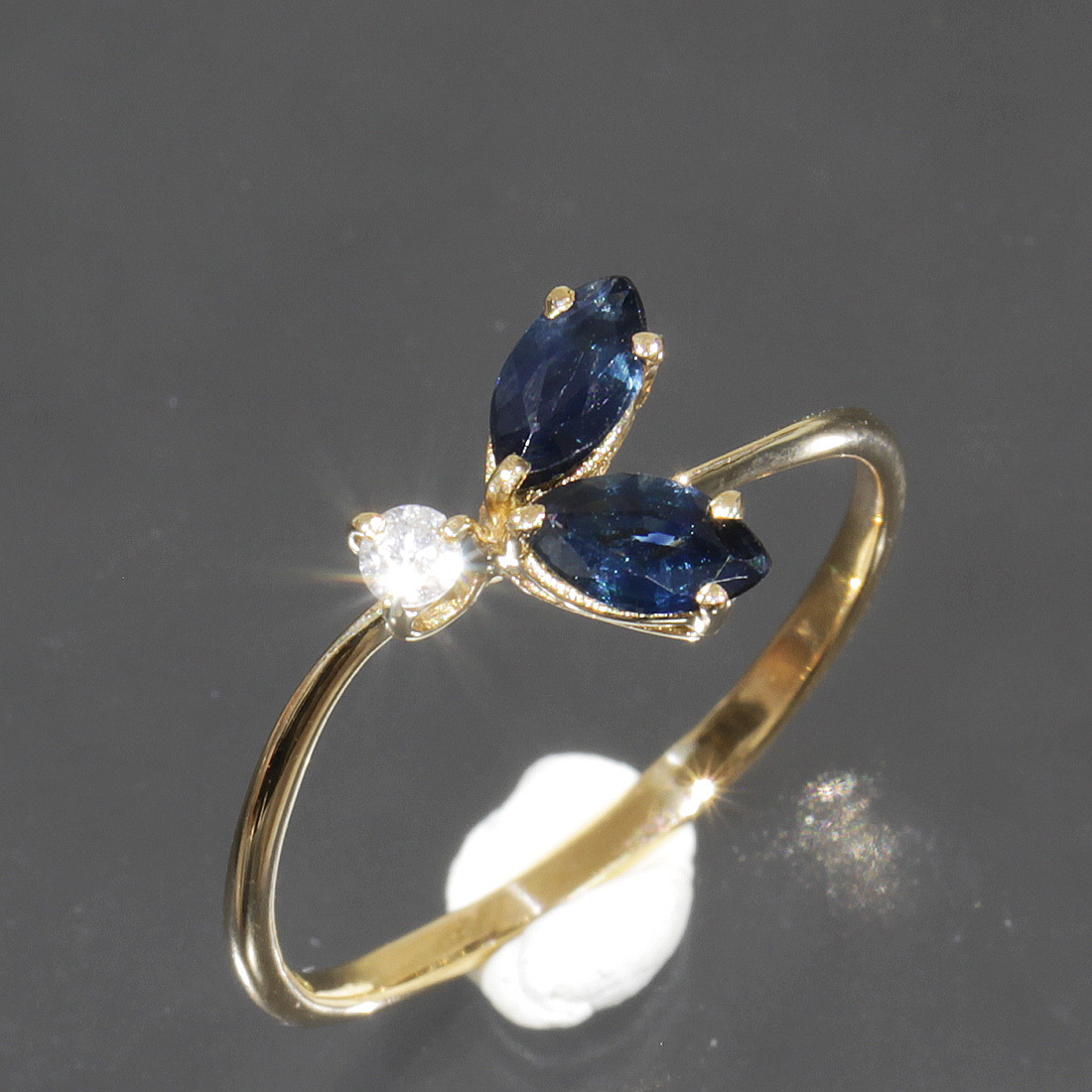 ホットセール ダイヤリング ブルーサファイヤ 指輪 ダイアモンド 750