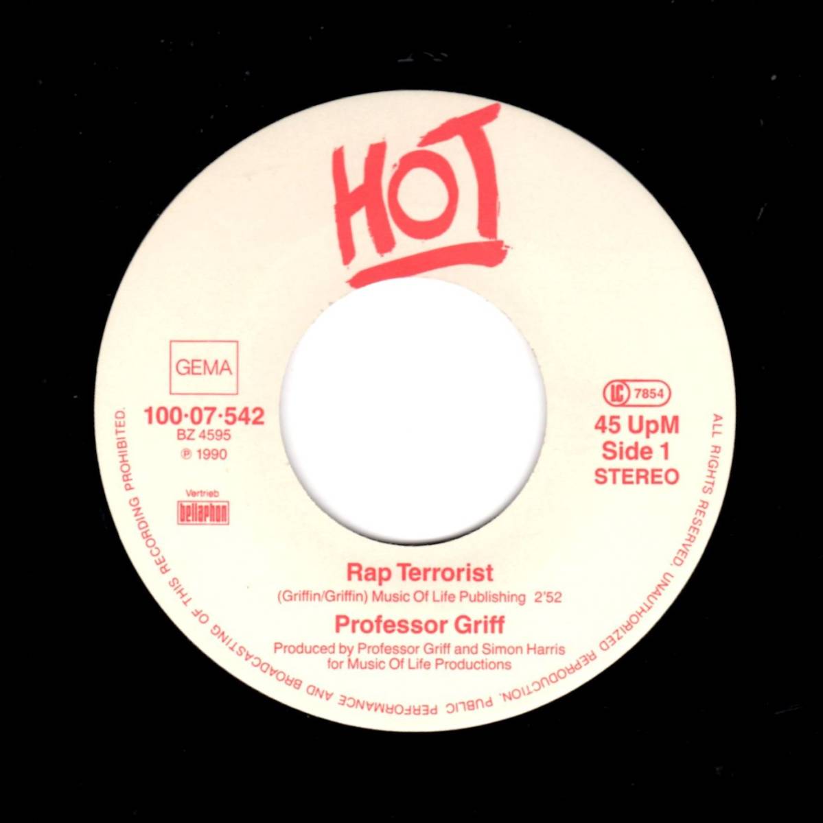 RAP45 / Professor Griff / Rap Terrorist / MURO / KOCO / NORI / 7インチ の画像2