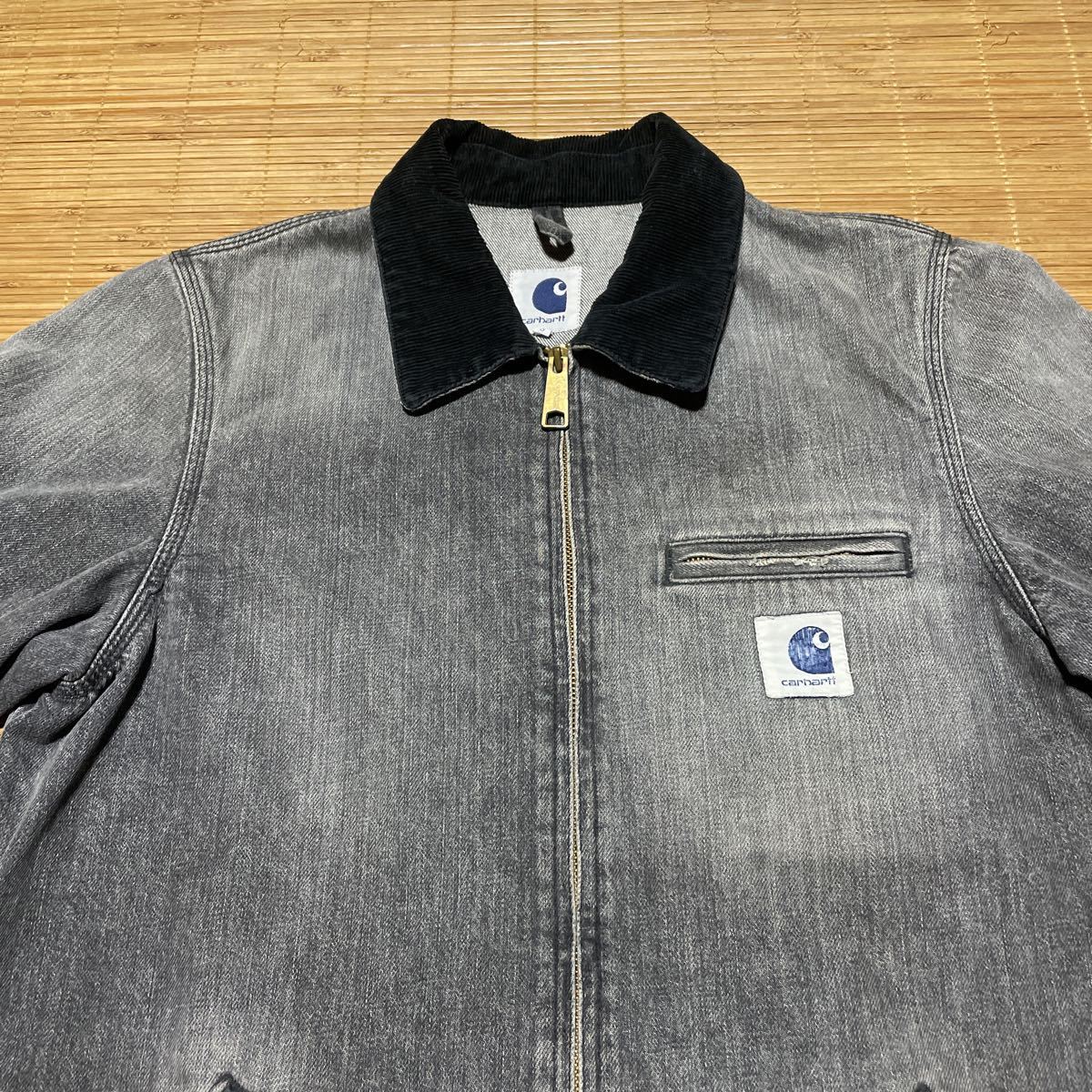 Ron Herman Carhartt DETROIT jacket ロンハーマン カーハート デトロイト ダメージ 加工 ブラック デニム ジャケット ブルゾン S_画像4