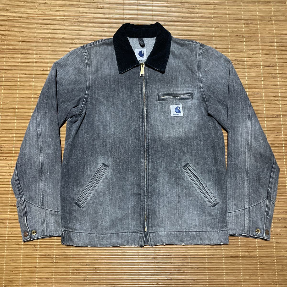 Ron Herman Carhartt DETROIT jacket ロンハーマン カーハート デトロイト ダメージ 加工 ブラック デニム ジャケット ブルゾン S_画像1