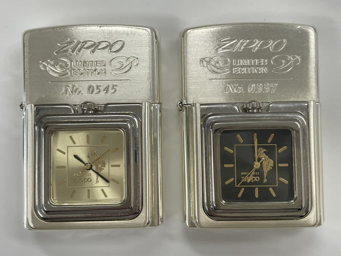 ZIPPO ジッポー windy ウィンディ 時計付 オイルライター 2点 着火