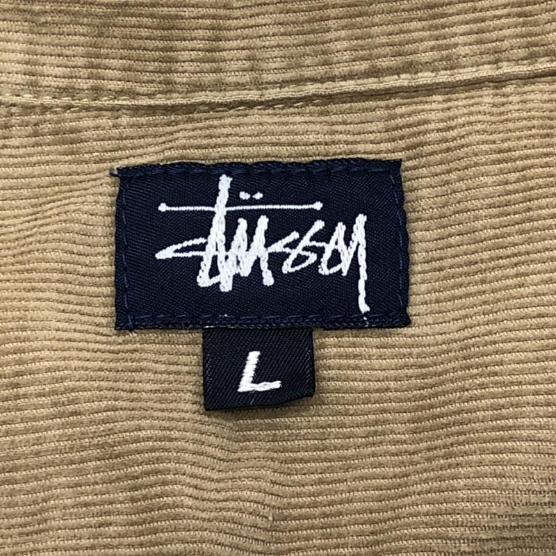中古】STUSSY 紺タグ 90s USA製 コーデュロイシャツ ベージュ サイズL