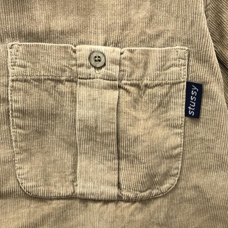 中古】STUSSY 紺タグ 90s USA製 コーデュロイシャツ ベージュ サイズL