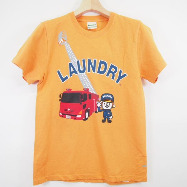 USA製 横浜市消防局×ランドリー YOKOHAMA FIRE BUREAU×Laundry 半袖 コラボTシャツ(EXTRA SMALL)オレンジ_画像1