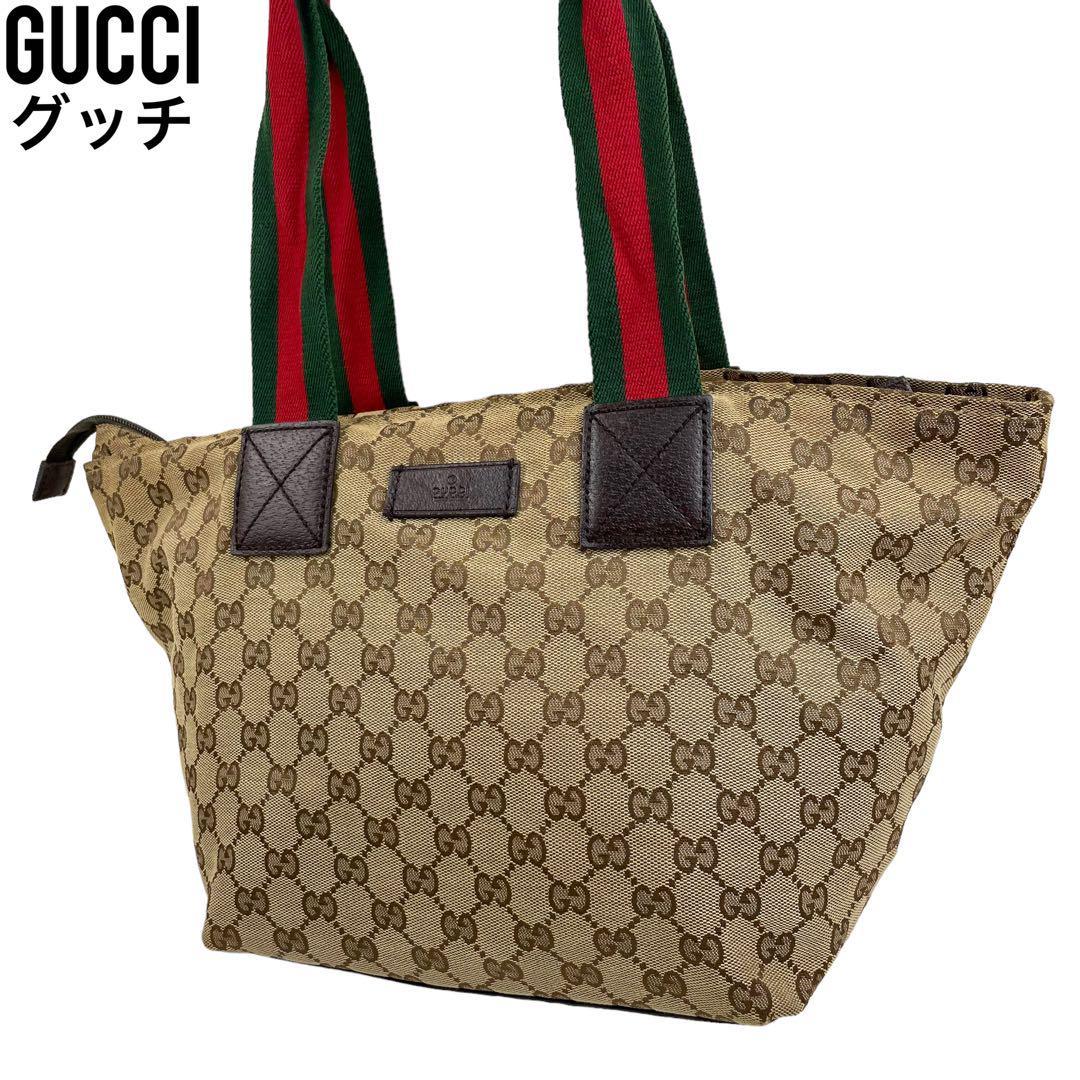 お気に入りの 良品 GUCCI グッチ トートバッグ GGキャンバス シェリー