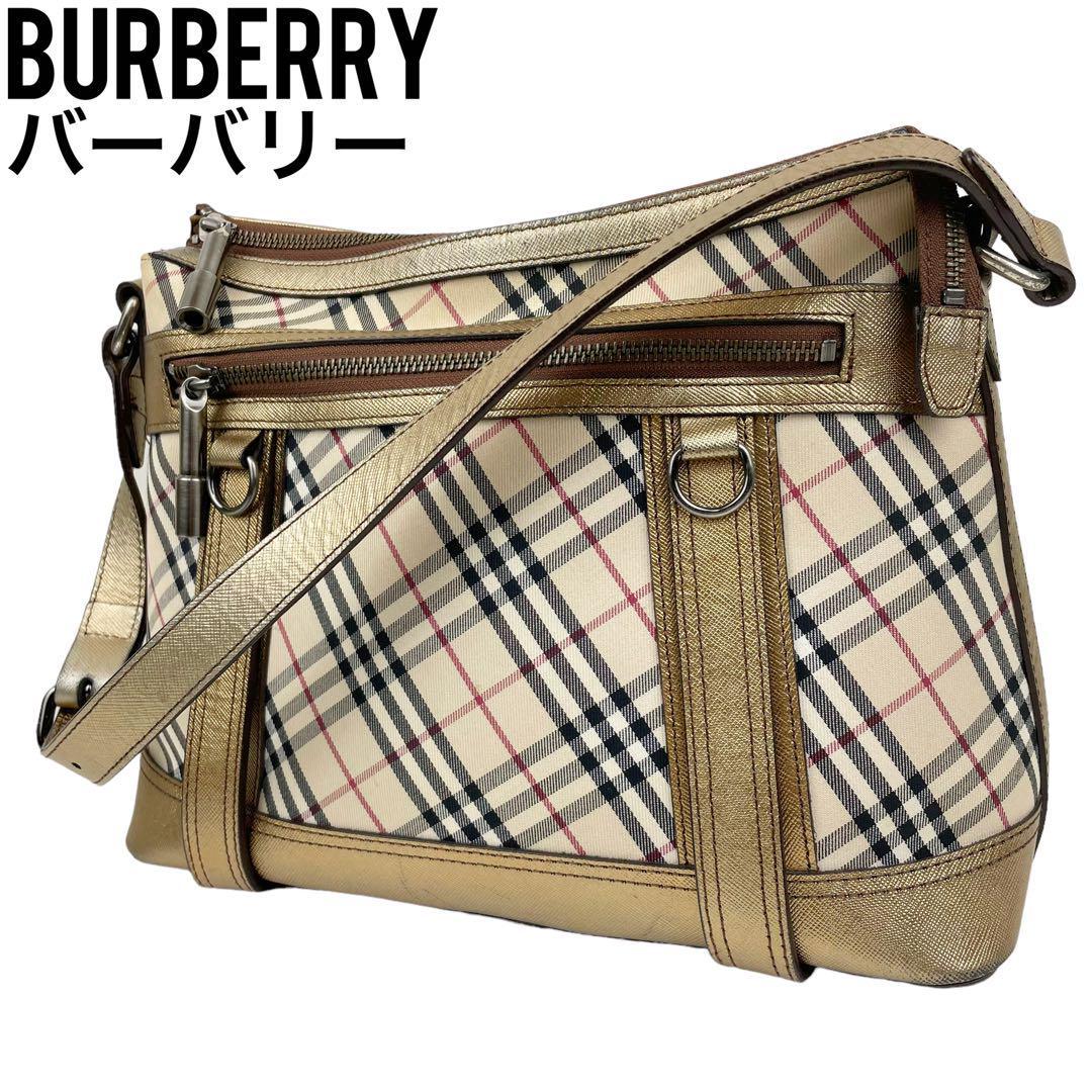 卸売 美品 Burberry バーバリー ショルダーバッグ ノバチェック