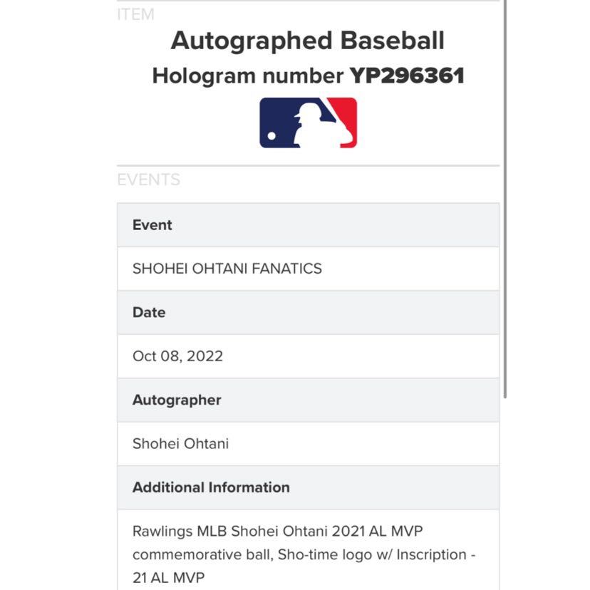  regular goods Los Angeles enzerus large . sho flat autograph autograph ball 21 AL MVP new person .MLB Fantatics tent gram 