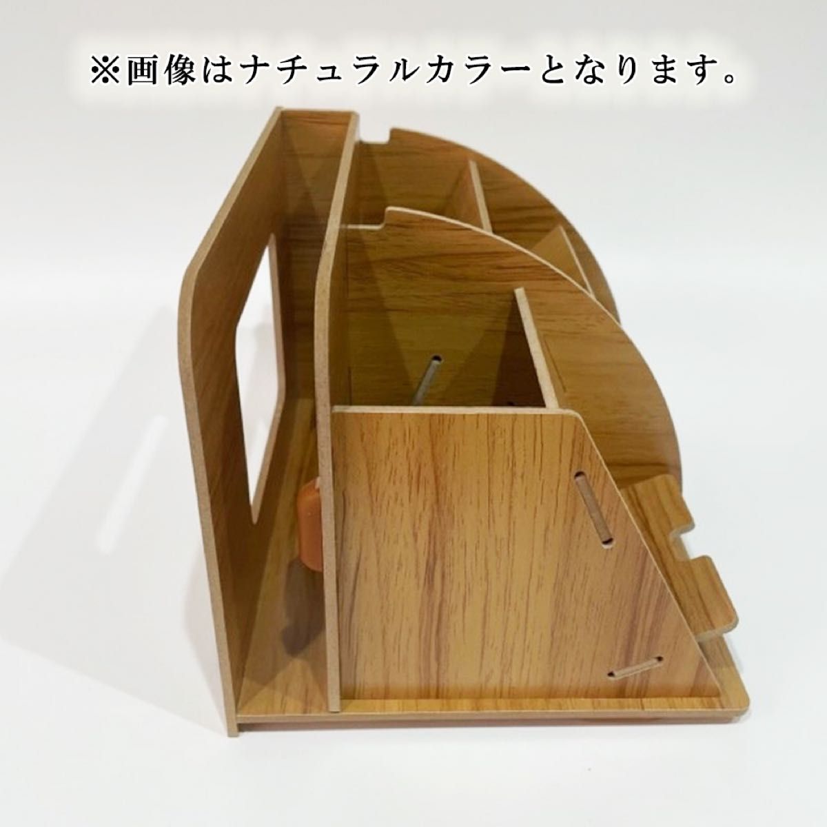 [ナチュラル]卓上収納ラック ケース 木製 ペン立て 小物収納ボックス