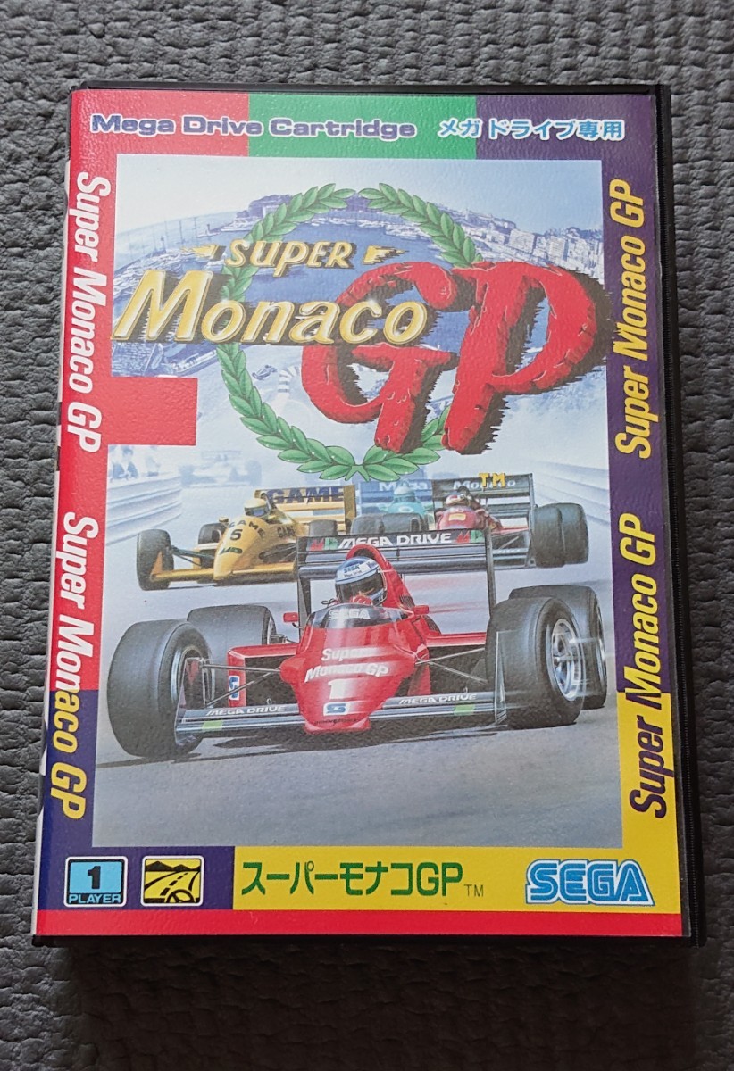 【超レア★お得】SEGA・セガ★メガドライブ★スーパーモナコＧＰ★ケース・ソフト・説明書付_画像1