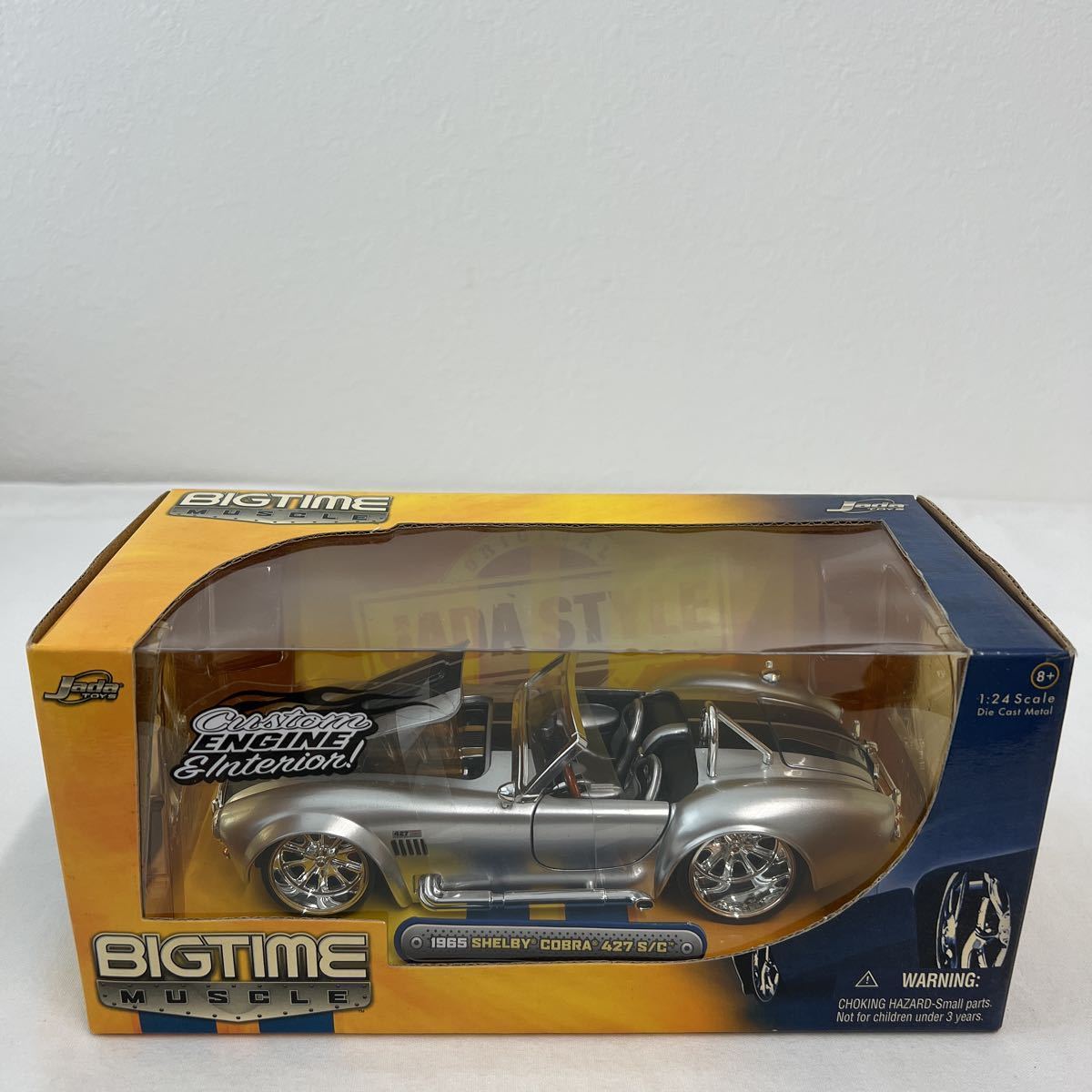 Jada toys 1/24 BIGTIME MUSCLE 1965 SHELBY COBRA 427S/C Silver シェルビー コブラ カスタム 完成品 アメ車 ミニカー モデルカー_画像3