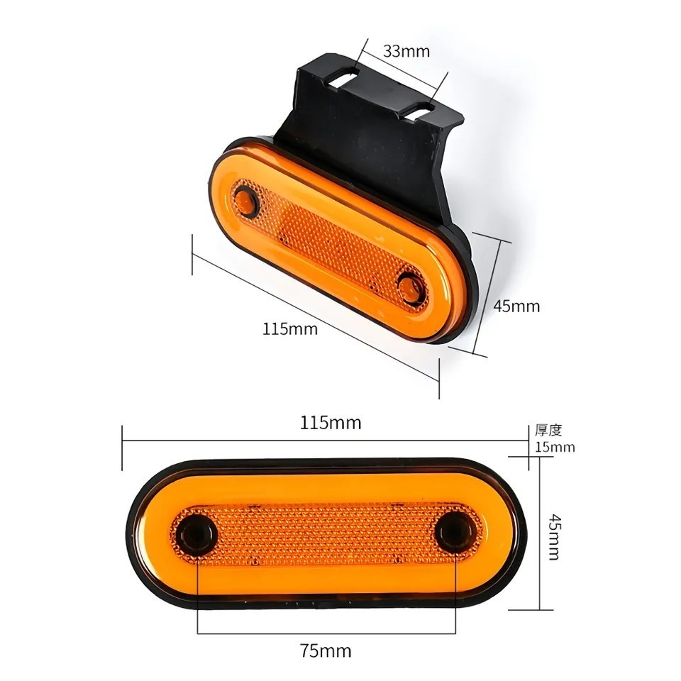 [ orange amber ]12V/24V combined use 5 piece truck LED side marker rectangle position light . shoulder light vehicle height light corner marker lamp yellow yellow color 