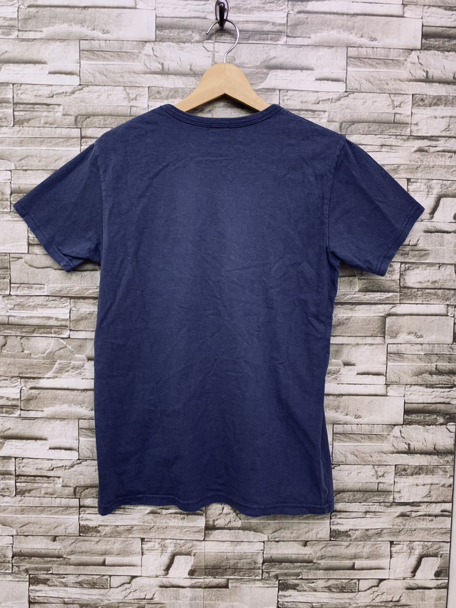 1 CRW ブルー コットン ぶいねっくVネックTシャツ 半袖Tシャツ Ｖネック 半袖 Tシャツ カットソー トップス メンズ_画像2
