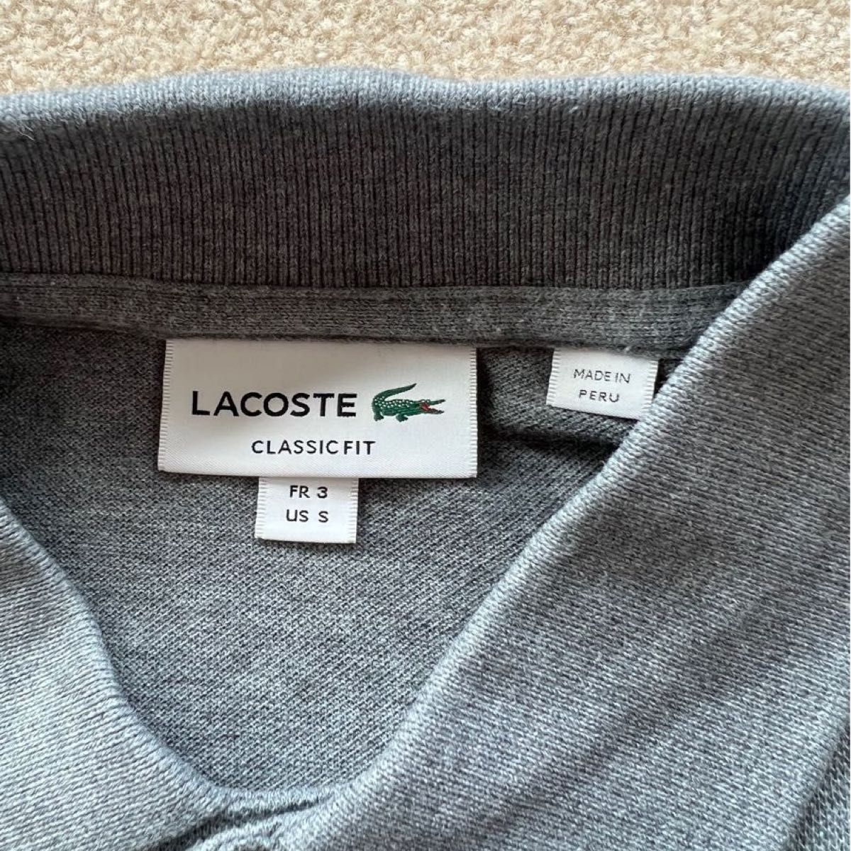 LACOSTE(ラコステ)FRANCE LACOSTE  半袖ポロシャツ　グレー サイズ3　L1264