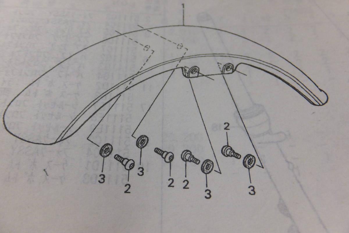 ♪FTR223（MC34）/CB223S（MC40）/フロントフェンダー固定用のボルト/ゴムカラーSET/1台分/純正品/新品_参考画像。付属しません。